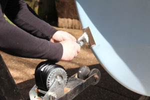 Replace A Winch Strap - hook the strap