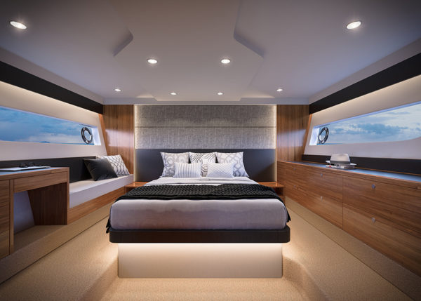 Maritimo_X50_MasterCabin - yacht and sea