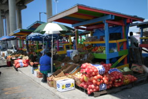 Potter Cay market - Bahamas - yacht and sea