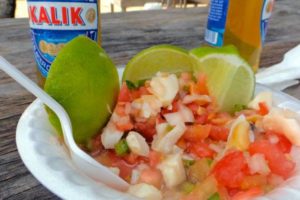 conch salad Bahamas - yacht and sea