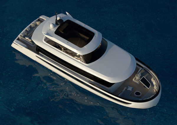 Cetera 60 sky view top - yacht and sea